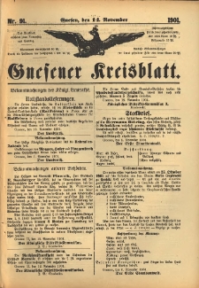 Gnesener Kreisblatt 1901.11.14 Nr91