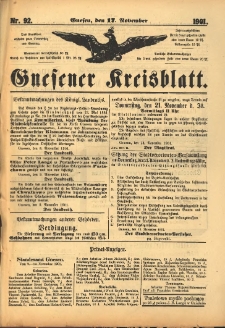 Gnesener Kreisblatt 1901.11.17 Nr92