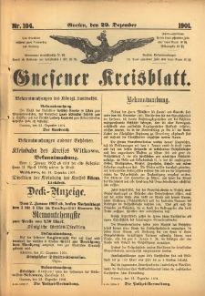 Gnesener Kreisblatt 1901.12.29 Nr104