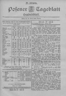Posener Tageblatt. Handelsblatt 1899.04.13 Jg.38