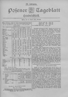 Posener Tageblatt. Handelsblatt 1899.04.15 Jg.38