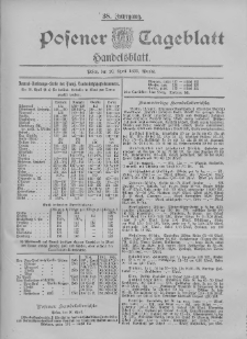 Posener Tageblatt. Handelsblatt 1899.04.20 Jg.38