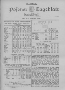 Posener Tageblatt. Handelsblatt 1899.04.21 Jg.38