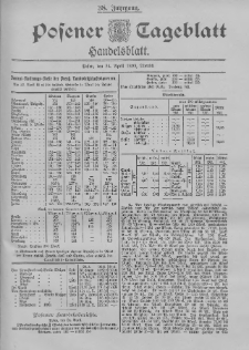 Posener Tageblatt. Handelsblatt 1899.04.24 Jg.38