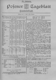Posener Tageblatt. Handelsblatt 1899.04.27 Jg.38