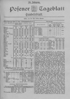 Posener Tageblatt. Handelsblatt 1899.05.24 Jg.38