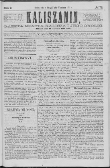 Kaliszanin : gazeta miasta Kalisza i jego okolic