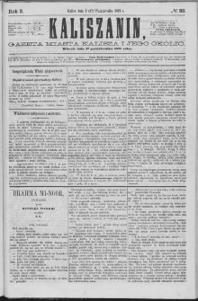 Kaliszanin : gazeta miasta Kalisza i jego okolic