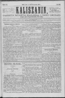 Kaliszanin : gazeta miasta Kalisza i jego okolic