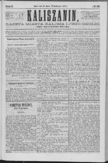 Kaliszanin : gazeta miasta Kalisza i jego okolic