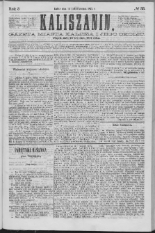 Kaliszanin : gazeta miasta Kalisza i jego okolic
