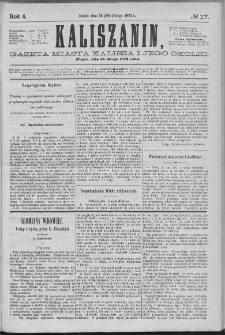 Kaliszanin : gazeta miasta Kalisza i jego okolic