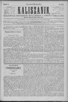 Kaliszanin : gazeta miasta Kalisza i jego okolic