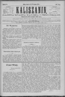 Kaliszanin : gazeta miasta Kalisza i jego okolic