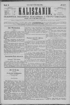Kaliszanin : gazeta miasta Kalisza i jego okolic