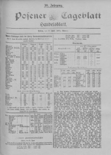 Posener Tageblatt. Handelsblatt 1899.06.09 Jg.38