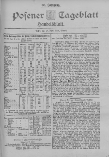 Posener Tageblatt. Handelsblatt 1899.06.17 Jg.38