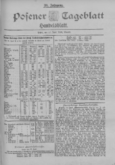 Posener Tageblatt. Handelsblatt 1899.06.17 Jg.38