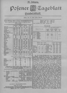Posener Tageblatt. Handelsblatt 1899.07.10 Jg.38
