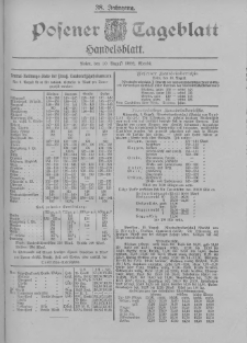 Posener Tageblatt. Handelsblatt 1899.08.10 Jg.38