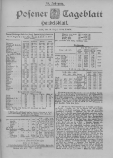 Posener Tageblatt. Handelsblatt 1899.08.18 Jg.38