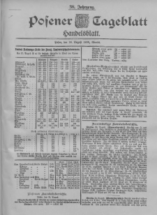 Posener Tageblatt. Handelsblatt 1899.08.26 Jg.38