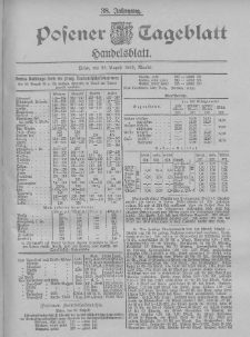 Posener Tageblatt. Handelsblatt 1899.08.28 Jg.38