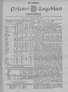 Posener Tageblatt. Handelsblatt 1899.09.19 Jg.38