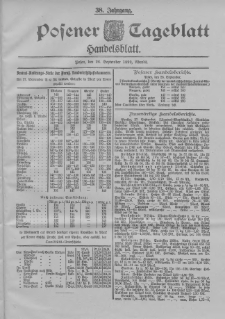 Posener Tageblatt. Handelsblatt 1899.09.28 Jg.38