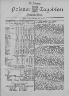 Posener Tageblatt. Handelsblatt 1899.09.30 Jg.38