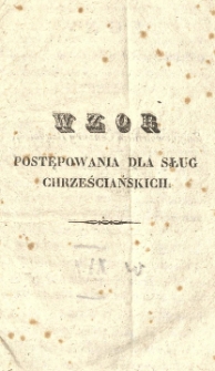 Wz&oacute;r postepowania dla sług chrześciańskich