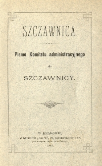 Szczawnica. Pismo komitetu administracyjnego dla Szczawnicy