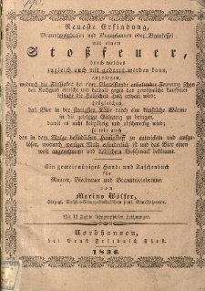 Neueste Erfindung, Branntweinblasen und Braupfannen oder Braukessel mit einem Sto&szlig;feuer durch welches zugleich gedarrt werden kann, anzulegen : ein gemeinn&uuml;tziges Hand- und Taschenbuch f&uuml;r Maurer, Bierbrauer und Branntweinbrenner : mit 19 Tafeln lithographirten Zeichnungen