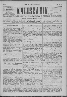 Kaliszanin : gazeta miasta Kalisza i jego okolic