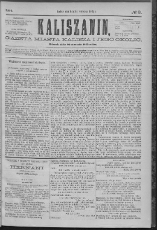 Kaliszanin : gazeta miasta Kalisza i jego okolic