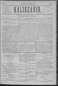 Kaliszanin : gazeta miasta Kalisza i jego okolic