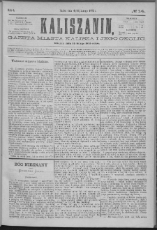 Kaliszanin : gazeta miasta Kalisza i jego okolic