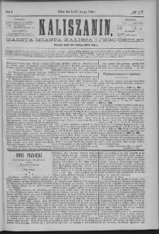 Kaliszanin : gazeta miasta Kalisza i jego okolic