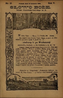 Słowo Boże: dodatek do Przewodnika Katolickiego R.5. 1902 Nr.15
