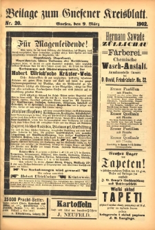 Beilage zum Gnesener Kreisblatt 1902.03.09 Nr20