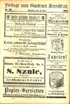 Beilage zum Gnesener Kreisblatt 1902.05.04 Nr36