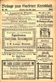Beilage zum Gnesener Kreisblatt 1902.06.29 Nr52