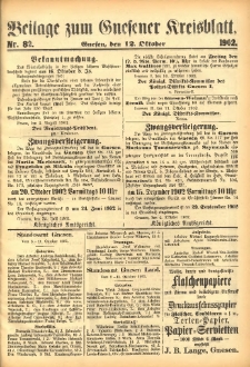 Beilage zum Gnesener Kreisblatt 1902.10.12 Nr82