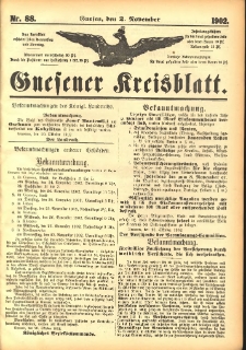 Gnesener Kreisblatt 1902.11.02 Nr88