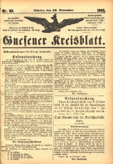 Gnesener Kreisblatt 1902.11.16 Nr92