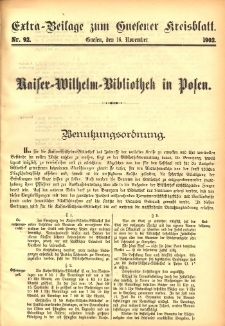 Extra-Beilage zum Gnesener Kreisblatt 1902.11.16 Nr92