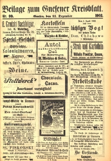 Beilage zum Gnesener Kreisblatt 1902.12.11 Nr99