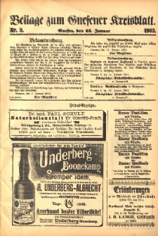 Beilage zum Gnesener Kreisblatt 1903.01.15 Nr5