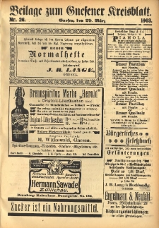 Beilage zum Gnesener Kreisblatt 1903.03.29 Nr26