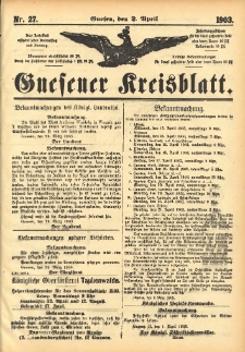 Gnesener Kreisblatt 1903.04.02 Nr27